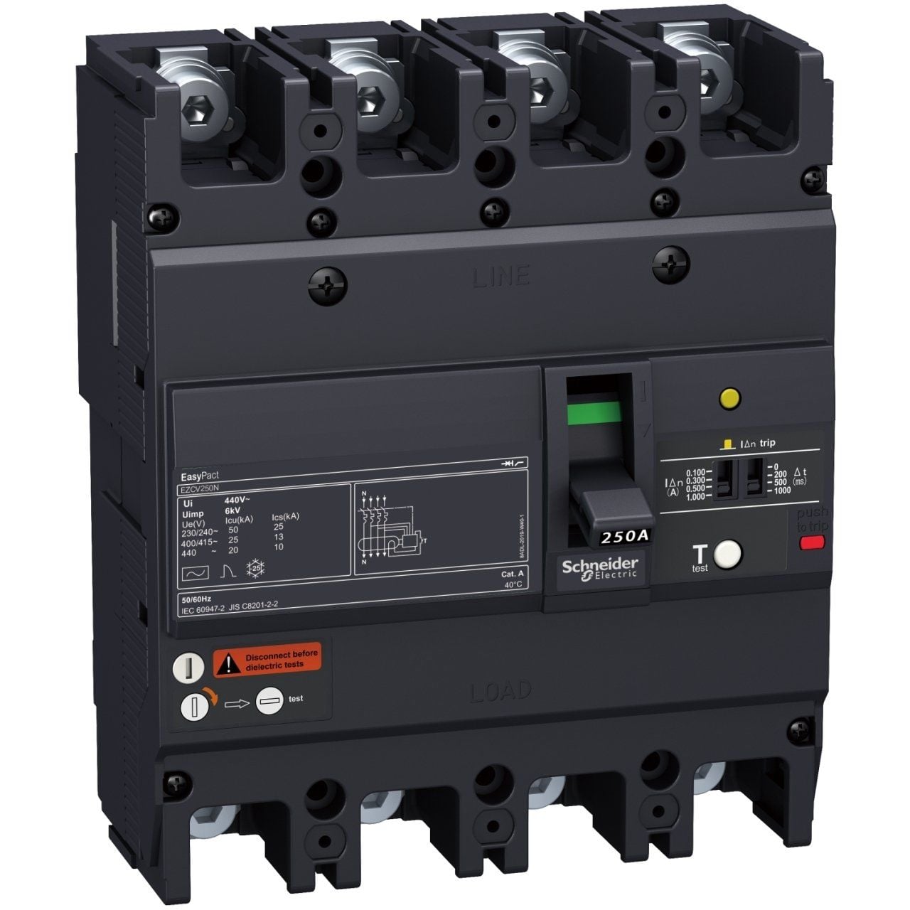 Schneider EZCV250H4125 4X125A 36kA KAÇAK AKIM KOR.SBT. TMŞ.