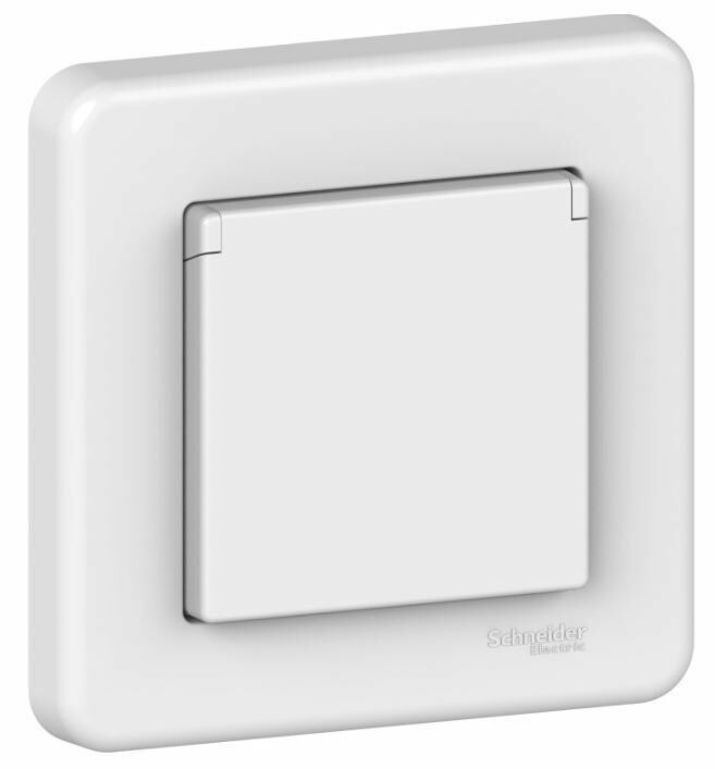 Schneider Electric LNA3100221 Leona Beyaz Çocuk Korumalı Kapaklı Topraklı Priz
