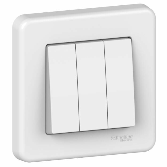 Schneider Electric LNA2100321 Leona Beyaz Üçlü Anahtar