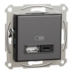 Schnedier Electric EPH2700471 Asfora Antrasit TYPE A+C USB Hızlı Şarj Prizi