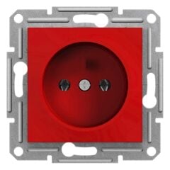 Schneider Electric EPH2970521 Asfota Kırmızı Çocuk Korumalı Topraklı Priz Çerçevesiz