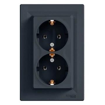 Schneider Electric EPH9900171 Asfora Antrasit İkili Topraklı Priz