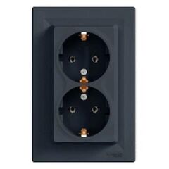 Schneider Electric EPH9900171 Asfora Antrasit İkili Topraklı Priz