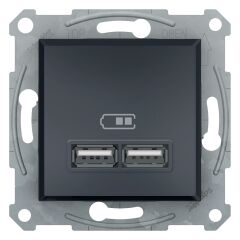 Schneider Electric EPH2700271 Asfora Antrasit 2'li USB 2.1 A Çerçevesiz