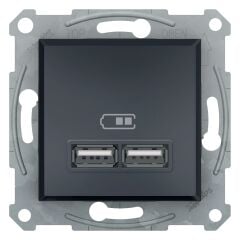 Schneider Electric EPH2700271 Asfora Antrasit 2'li USB 2.1 A Çerçevesiz