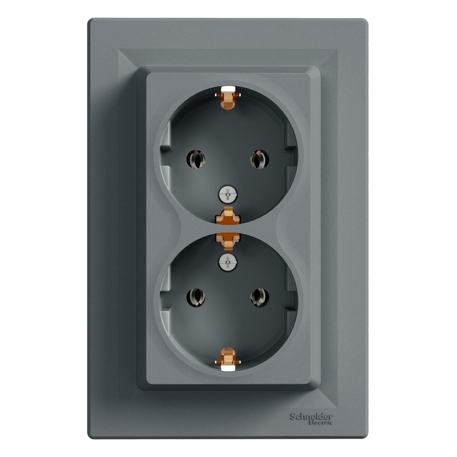 Schneider EPH9900162 Asfora Çelik İkili Topraklı Priz