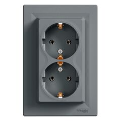 Schneider Electric EPH9900162 Asfora Çelik İkili Topraklı Priz
