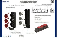 Ne-Ad 4012 Üçlü Kauçuk Trifaze Grup Priz 3X25A