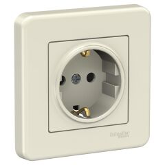 Schneider LNA2900223 Leona Krem Ç. Korumalı Topraklı Priz