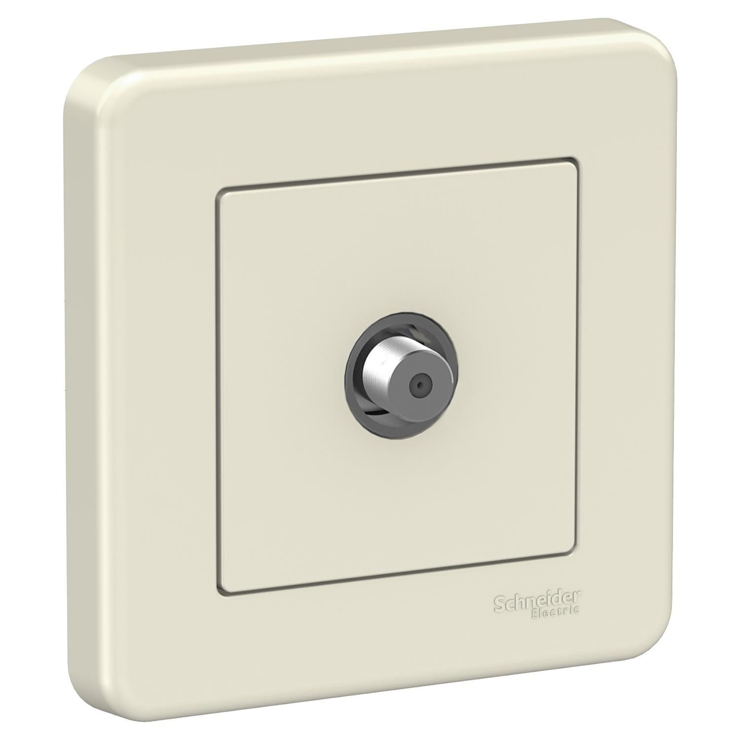 Schneider Electric LNA3700123 Leona Krem Tekli Uydu Sat Prizi Sonlu F Konnektörlü