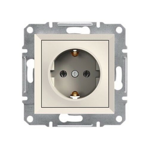 Schneider Electric EPH2970223 Asfora Krem Çocuk Korumalı Topraklı Priz Çerçevesiz