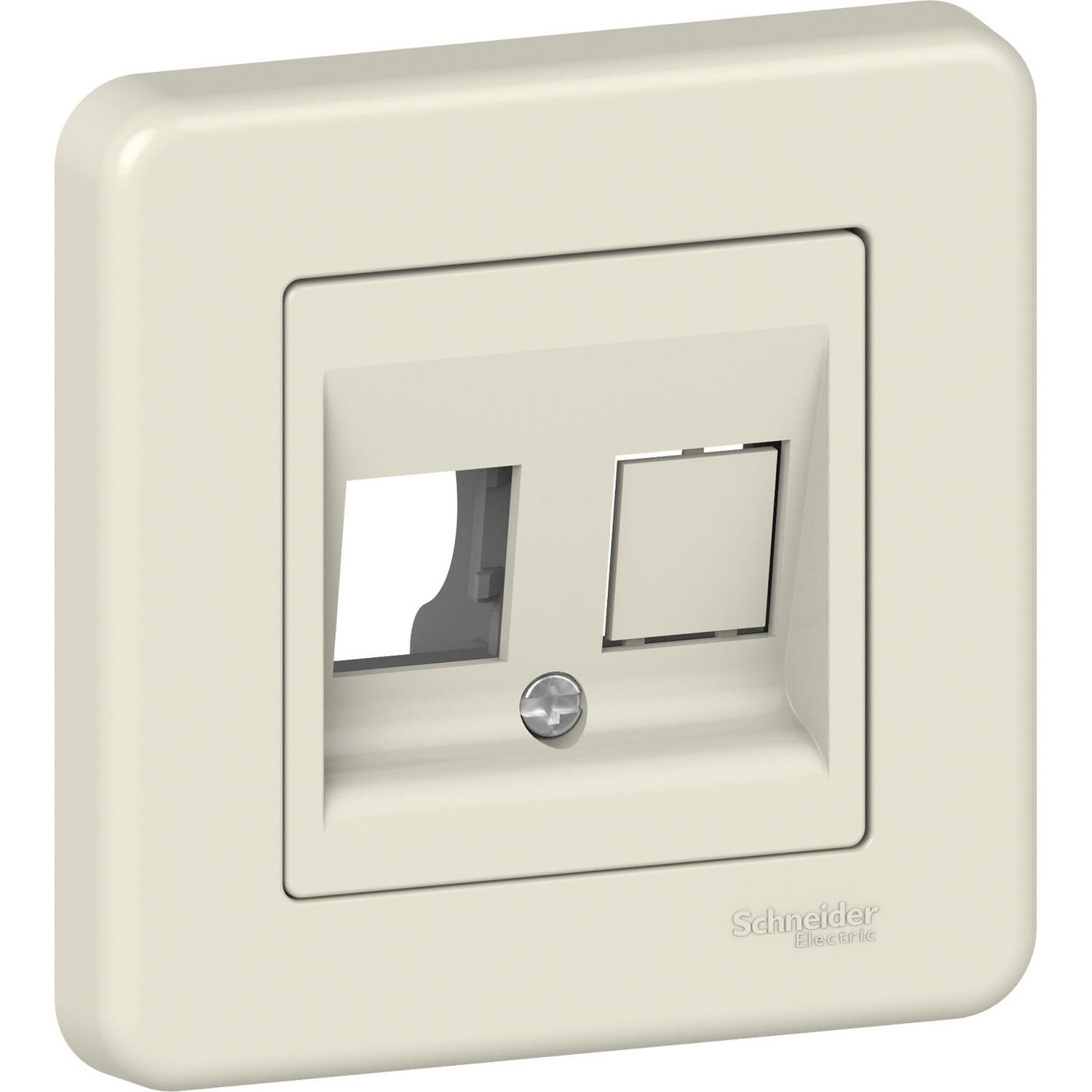 Schneider Electric LNA4401123 Leona Krem İkili Data Prizi Jaksız