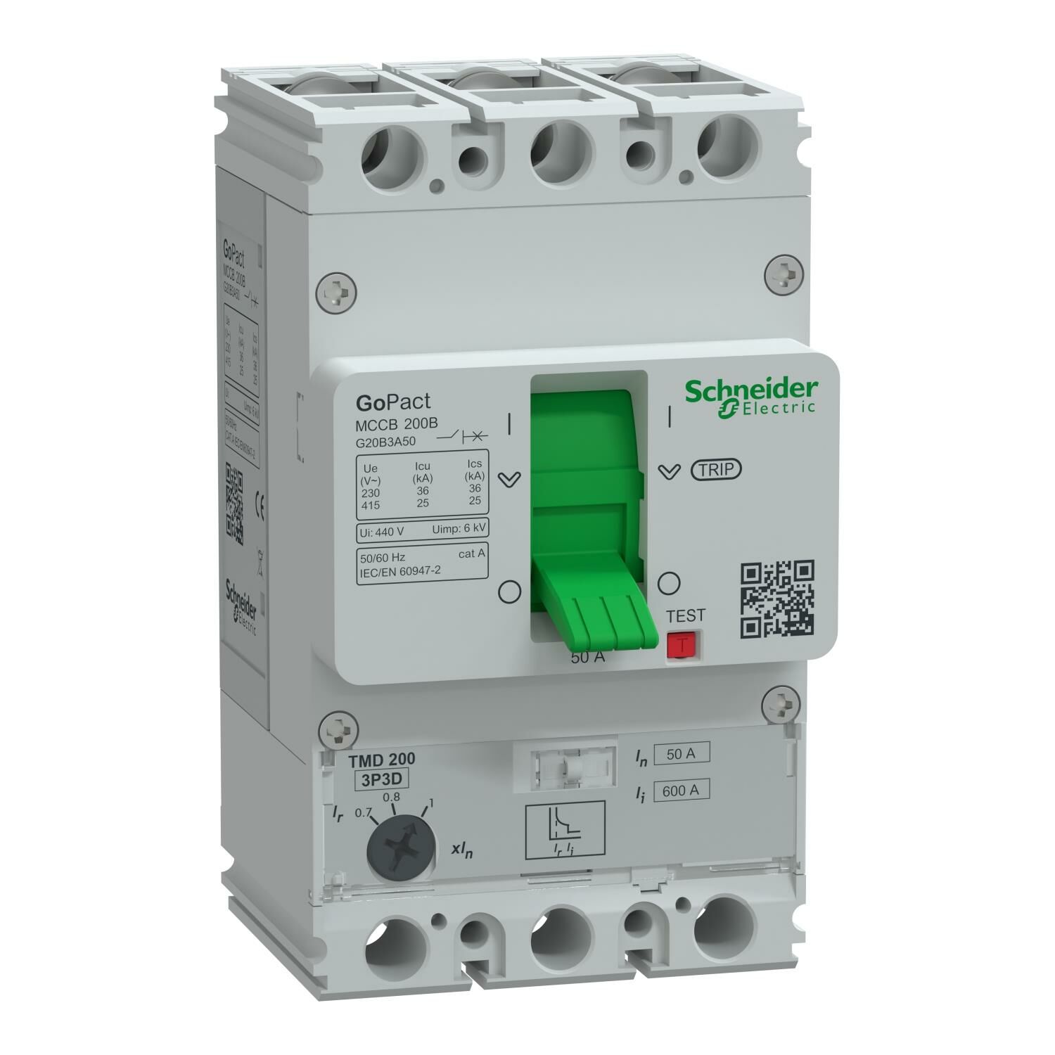 Schneider Electric G20B3A50 3x50A 25kA Ayar Sahalı TMŞ GoPact
