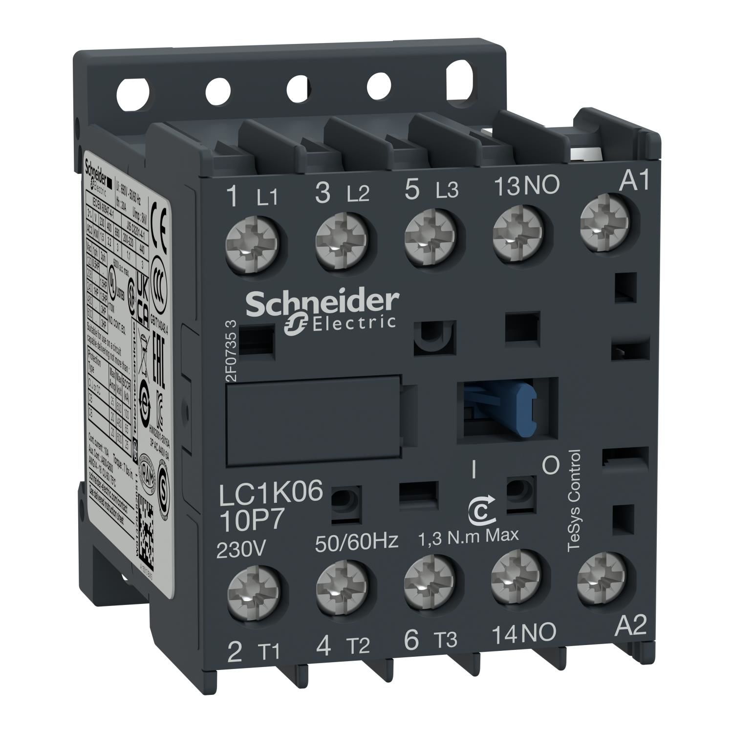 Schneider LC1K0601B7 2.2kW 6A 1NK 24V/AC Kontaktör