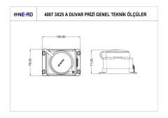Ne-Ad 4007 Kauçuk Duvar Prizi 3x25A