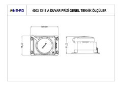 Ne-Ad 4003 Kauçuk Duvar Prizi 1x16A