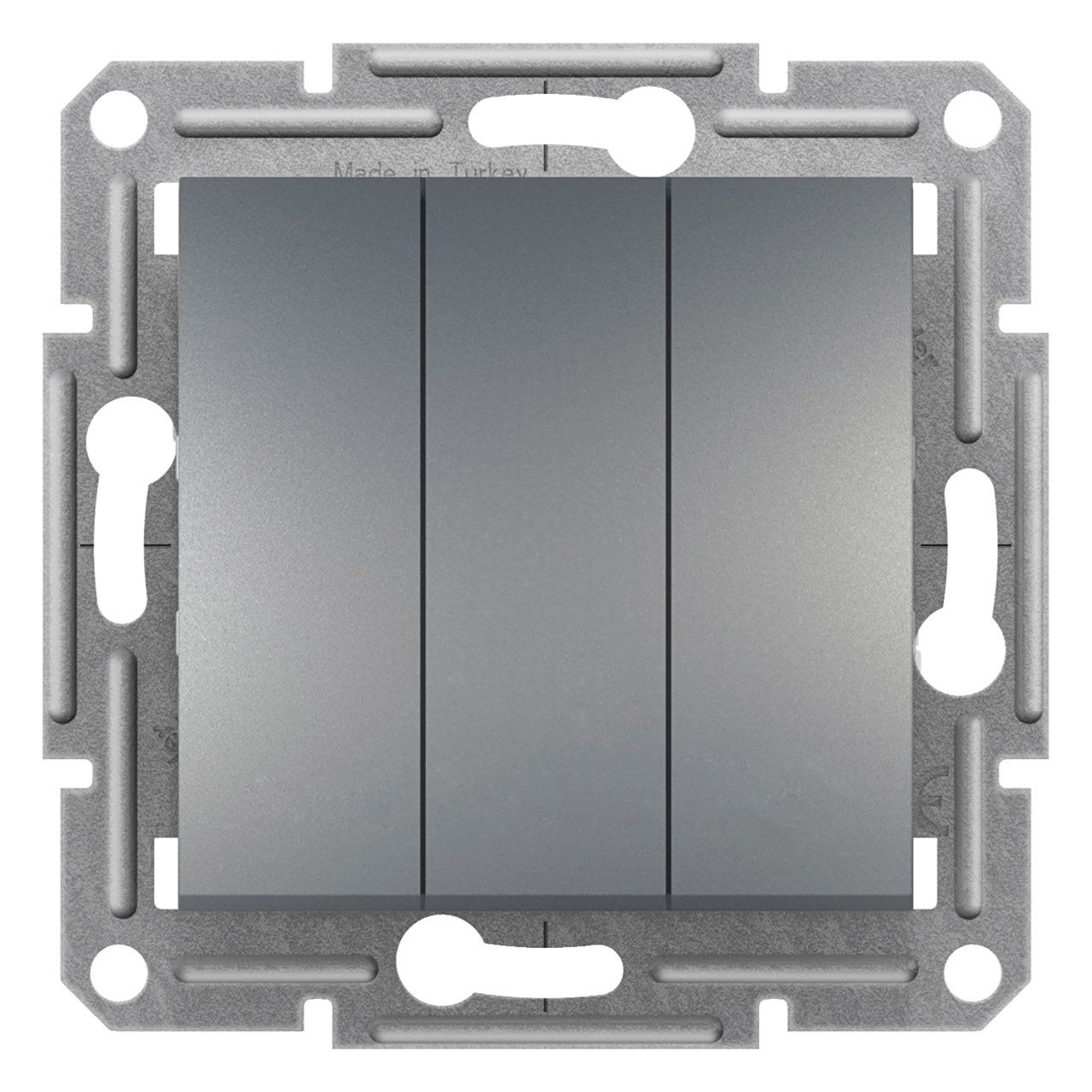 Schneider Electric EPH2100162 Asfora Çelik Üçlü Anahtar Çerçevesiz