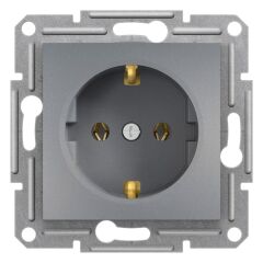 Schneider Electric EPH2900162 Asfora Çelik Topraklı Priz Çerçevesiz