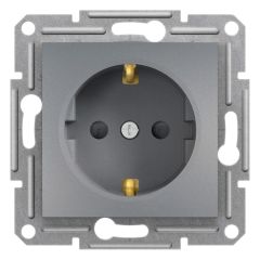 Schneider Electric EPH2900262 Asfora Çelik Çocuk Korumalı Topraklı Priz Çerçevesiz