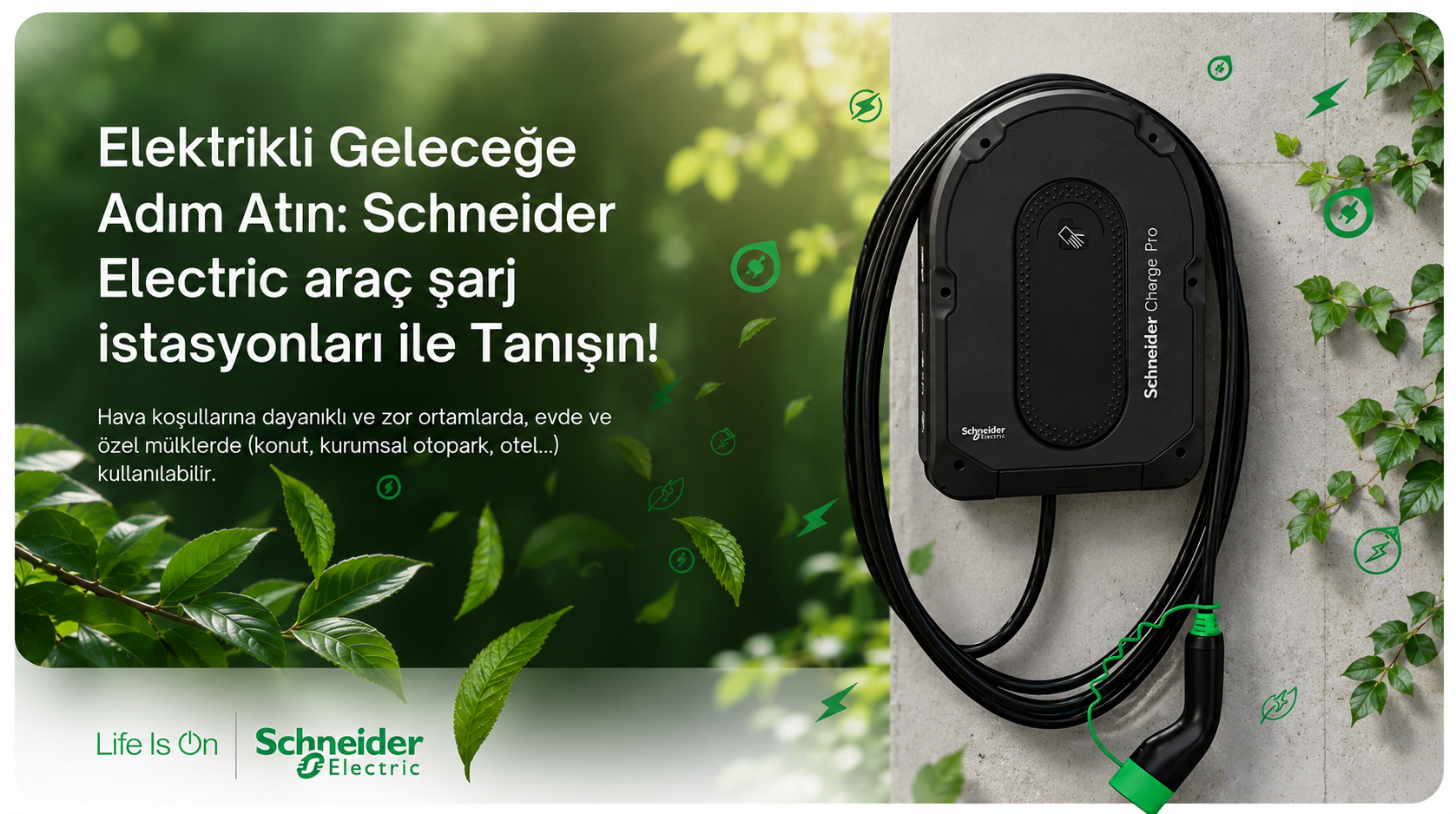 Schneider Electric EVB4S22NC0 EVLİNK 22kW ARAÇ ŞARJ İSTASYONU KABLOLU 1P+N/3P+N
