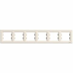 Schneider Electric EPH5800623 Asfora Krem Altılı Çerçeve Yatay