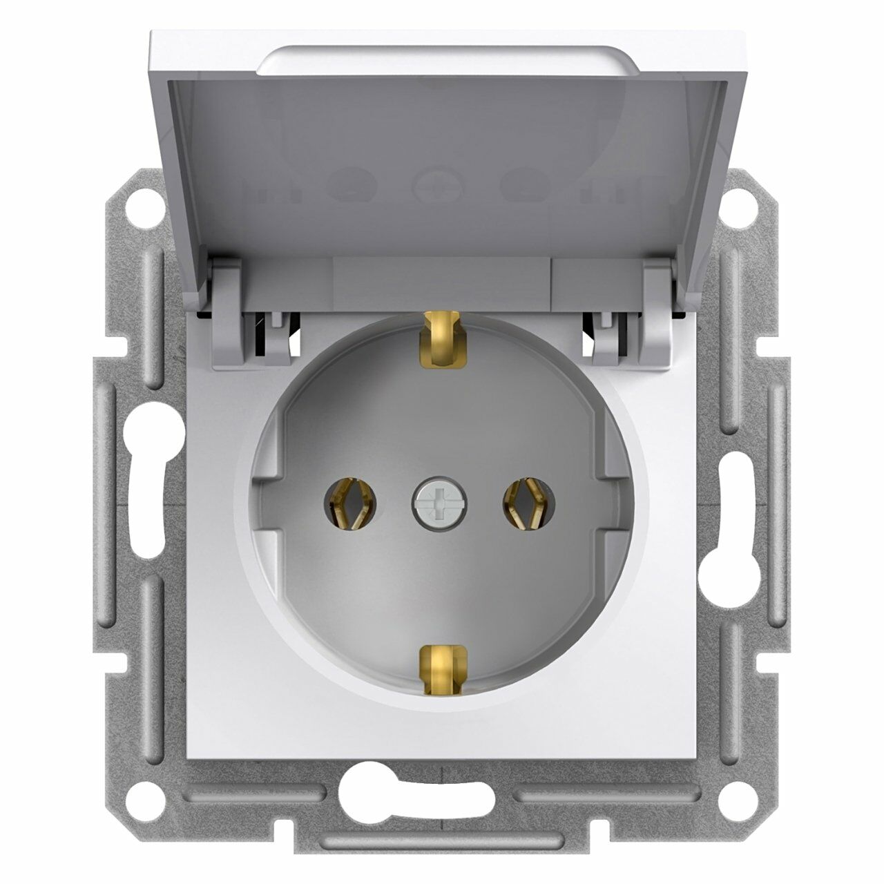 Schneider Electric EPH3170121 Asfora Beyaz Kapaklı Topraklı Priz Çerçevesiz