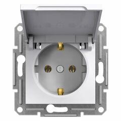Schneider Electric EPH3170121 Asfora Beyaz Kapaklı Topraklı Priz Çerçevesiz