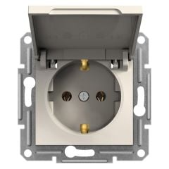 Schneider Electric EPH3170123 Asfora Krem Kapaklı Topraklı Priz Çerçevesiz