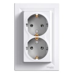 Schneider Electric EPH9900121 Asfora Beyaz İkili Topraklı Priz